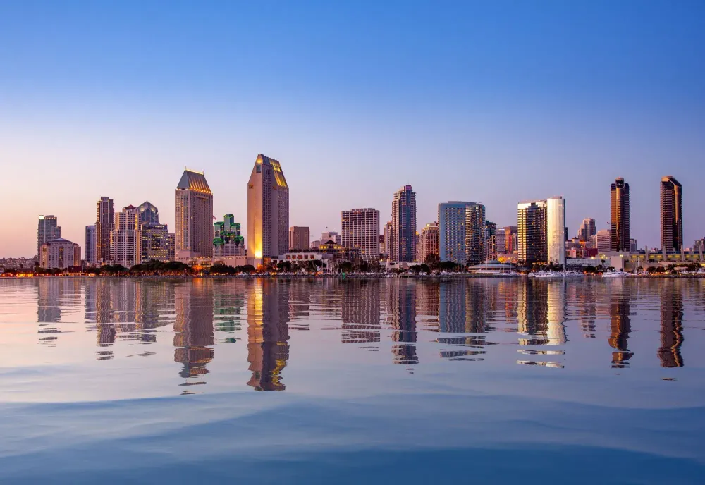 San Diego skyline at dusk